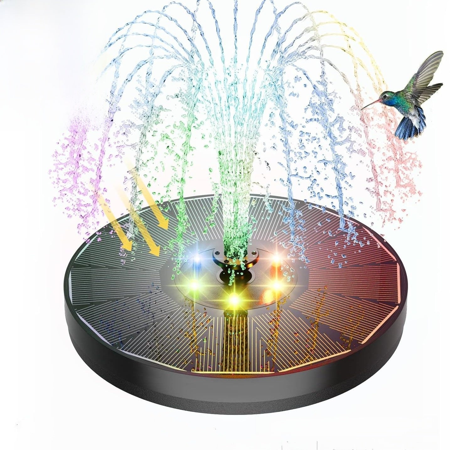 Solar Powered Color Changing Fountain Light with LED