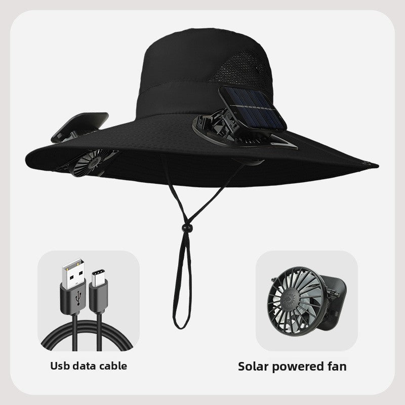 Solar Powered Cooling Fan Hat