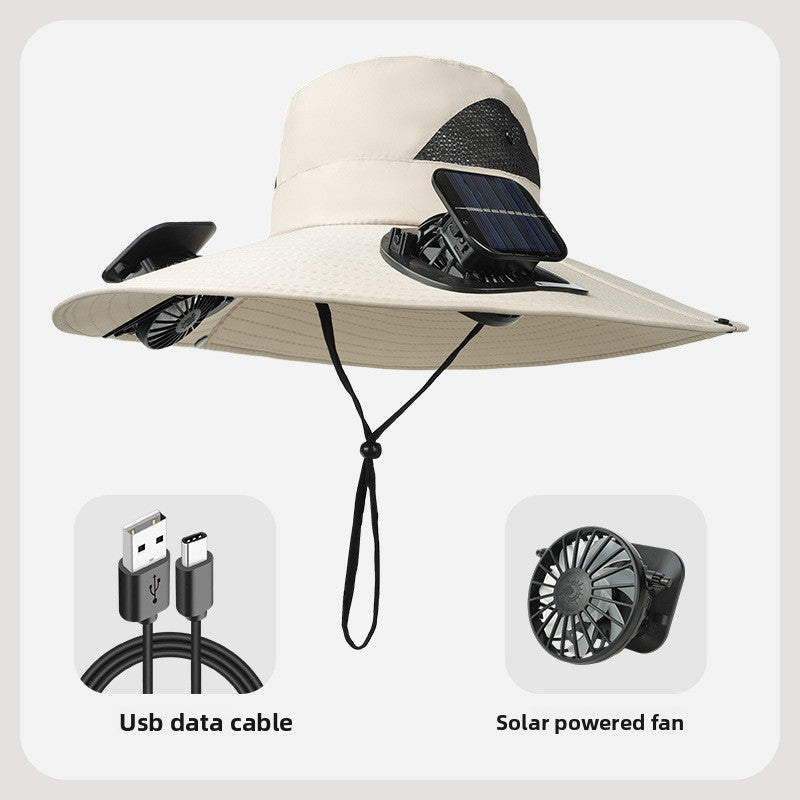 Solar Powered Cooling Fan Hat