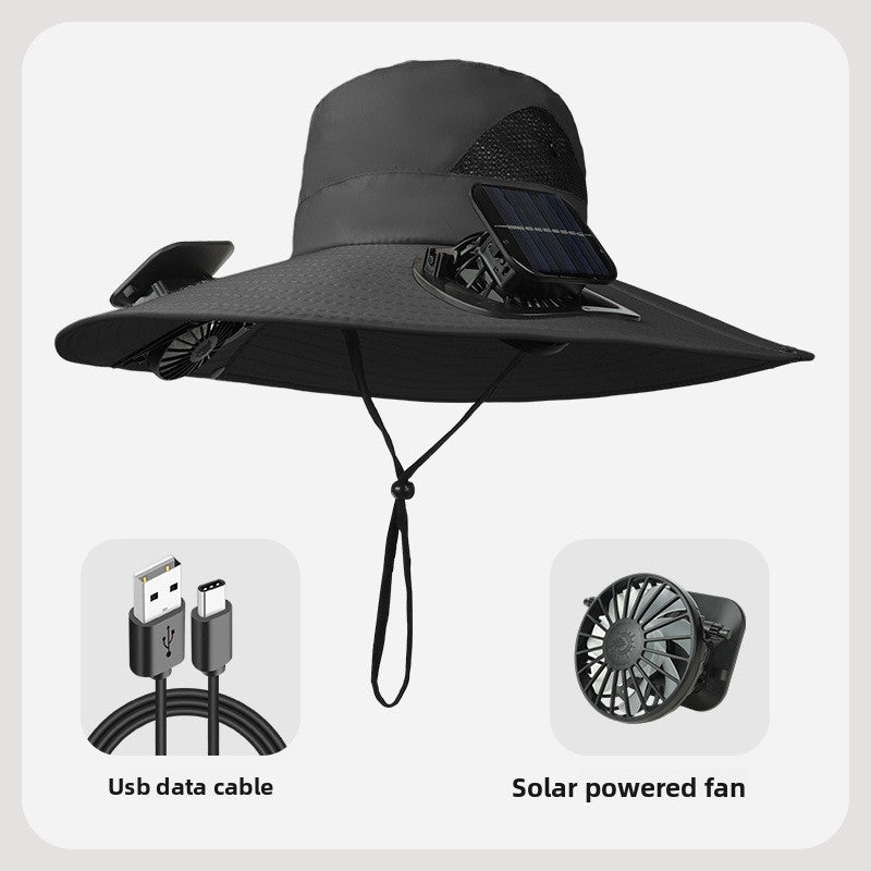 Solar Powered Cooling Fan Hat