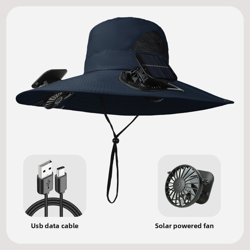 Solar Powered Cooling Fan Hat