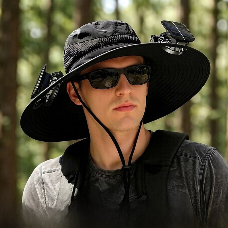 Solar Powered Cooling Fan Hat