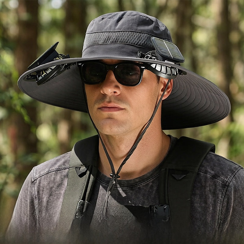 Solar Powered Cooling Fan Hat