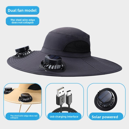 Solar Powered Cooling Fan Hat