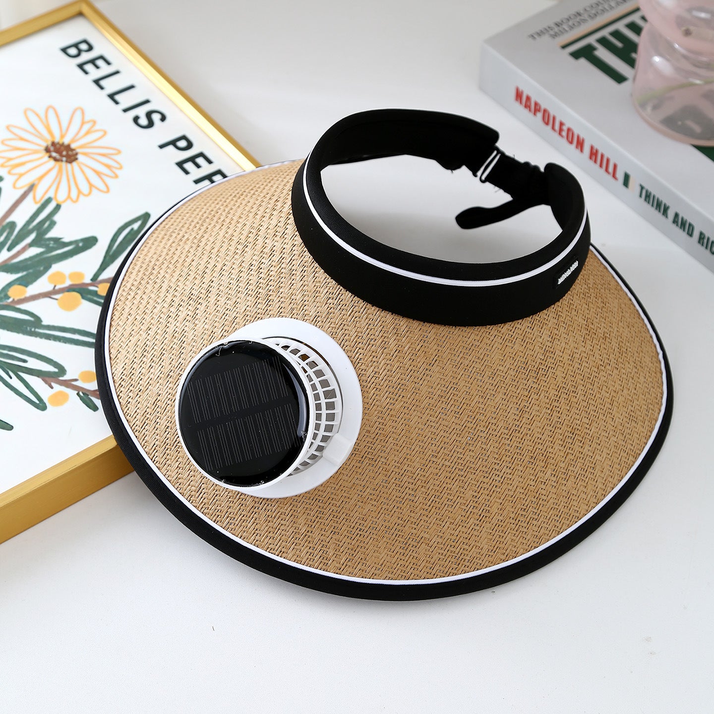 Solar Powered Cooling Hat with Adjustable Fan