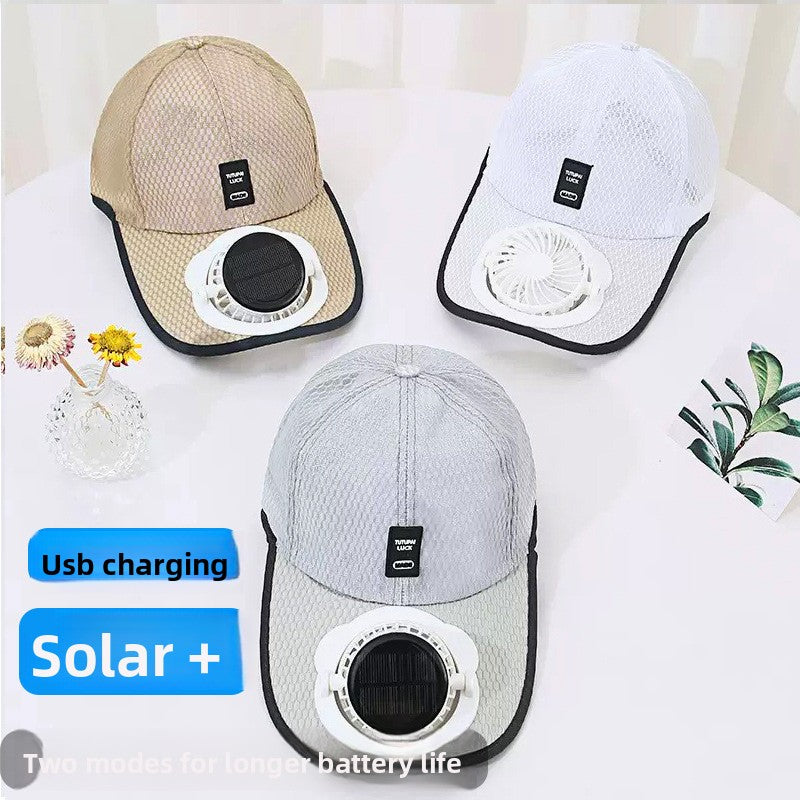 Solar Powered Cooling Hat with Adjustable Fan