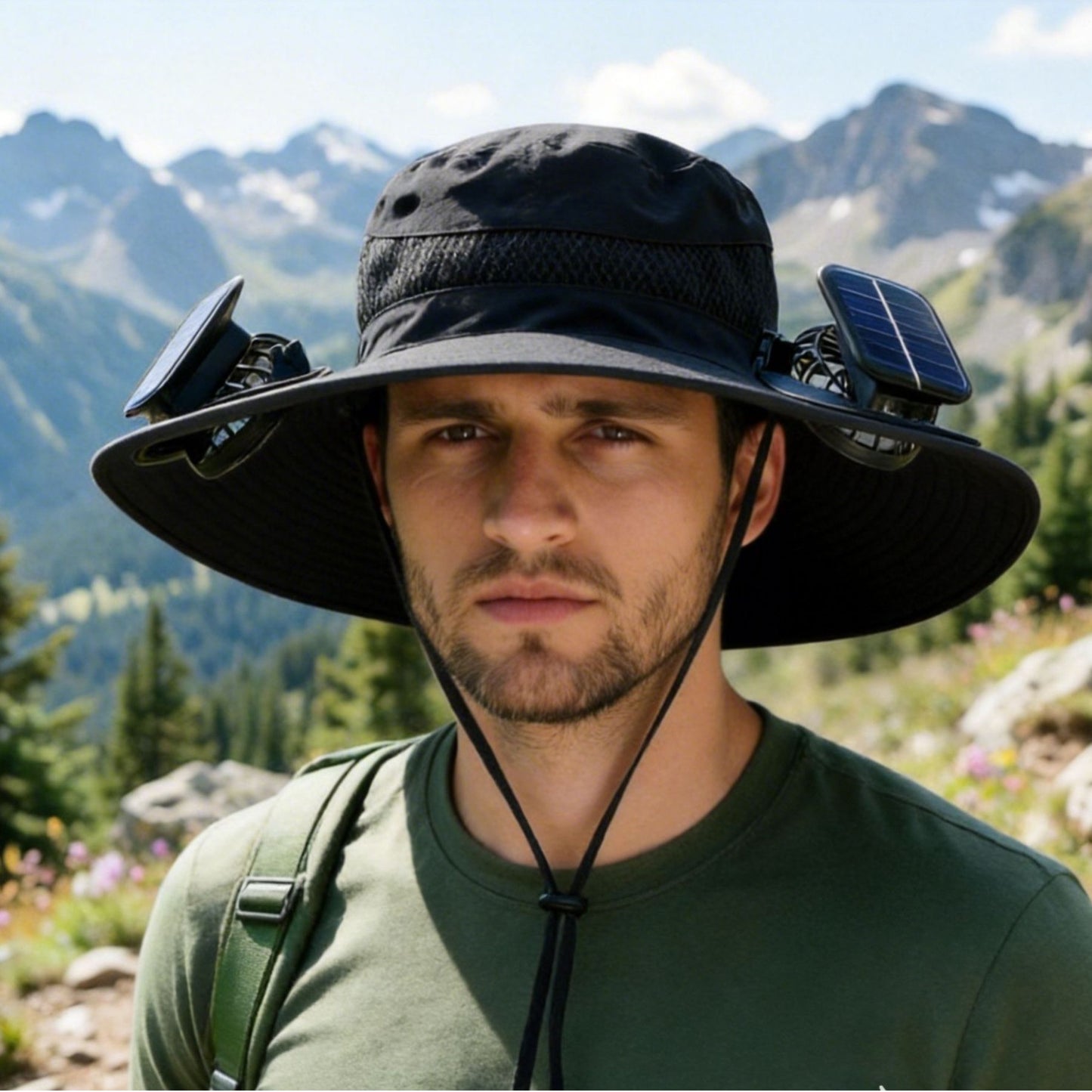Solar Powered Cooling Hat with Dual Fans