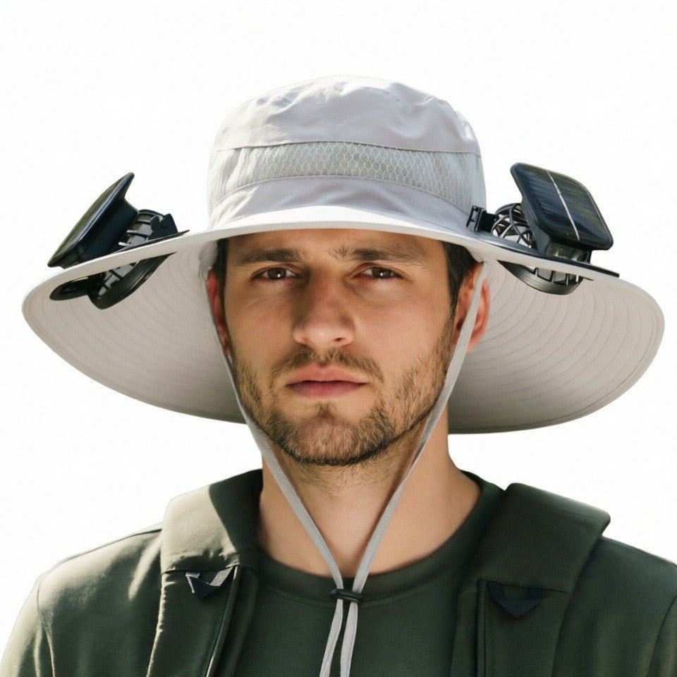 Solar Powered Cooling Hat with Dual Fans