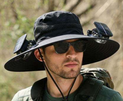 Solar Powered Cooling Hat with Dual Fans