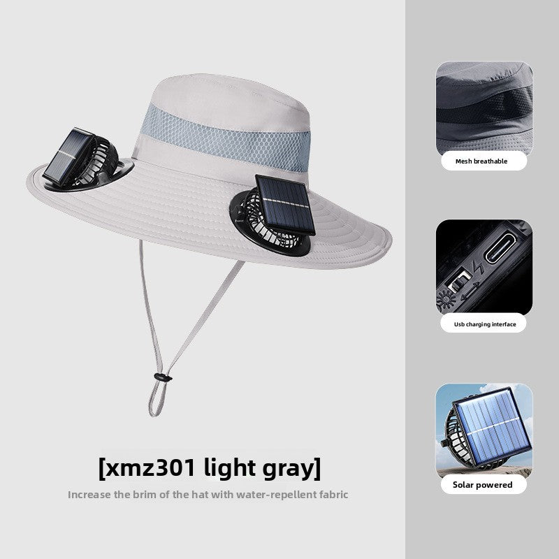 Solar Powered Cooling Hat with Dual Fans