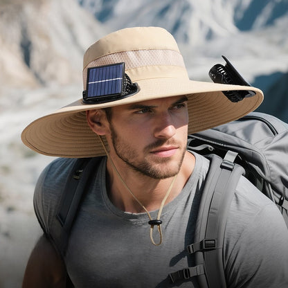 Solar Powered Cooling Hat with Dual Fans