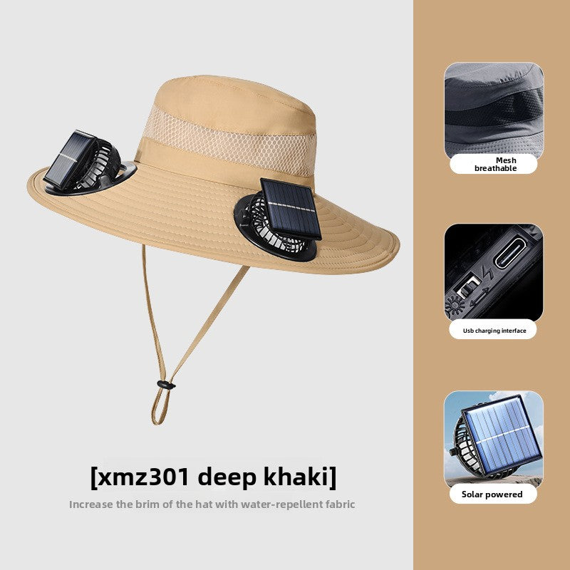 Solar Powered Cooling Hat with Dual Fans