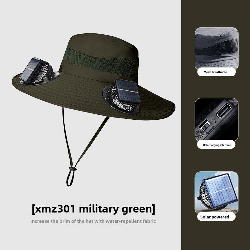 Solar Powered Cooling Hat with Dual Fans