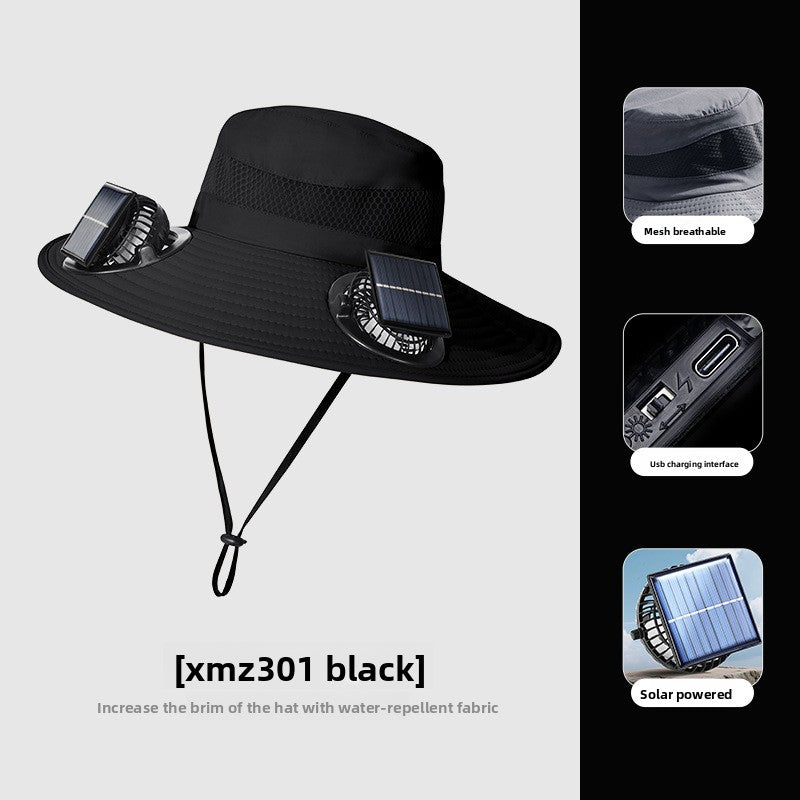 Solar Powered Cooling Hat with Dual Fans