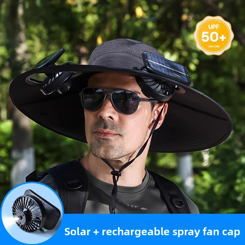 Solar Powered Cooling Hat with Misting Function