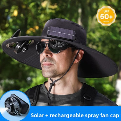 Solar Powered Cooling Hat with Misting Function