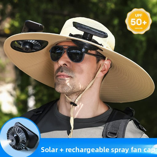 Solar Powered Cooling Hat with Misting Function