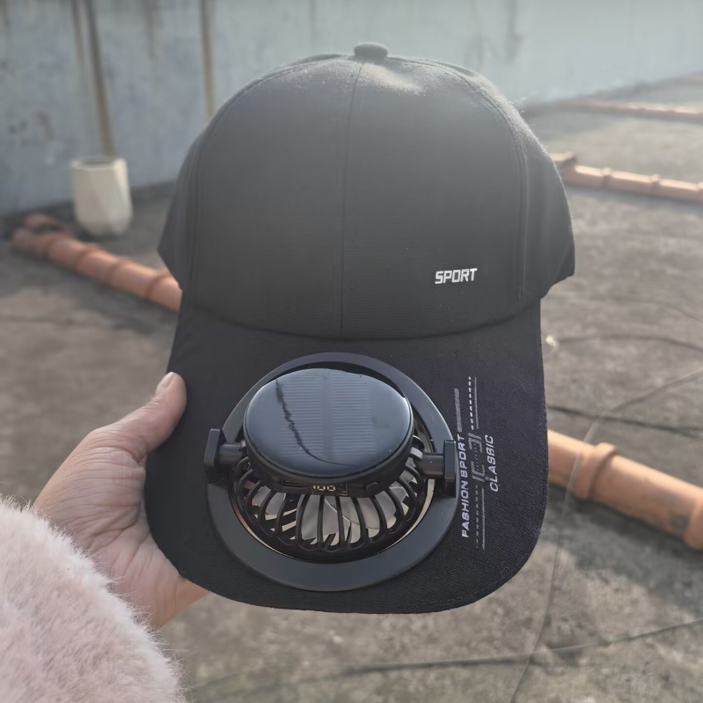Solar-Powered Cooling Hat with USB Charging