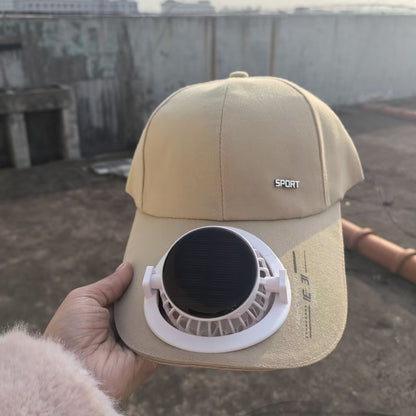 Solar-Powered Cooling Hat with USB Charging