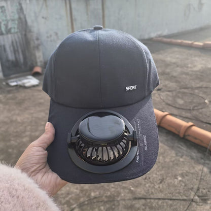Solar-Powered Cooling Hat with USB Charging