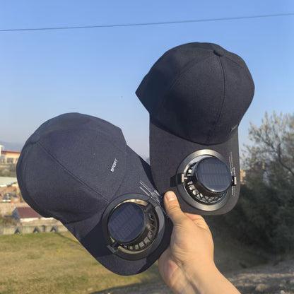 Solar-Powered Cooling Hat with USB Charging