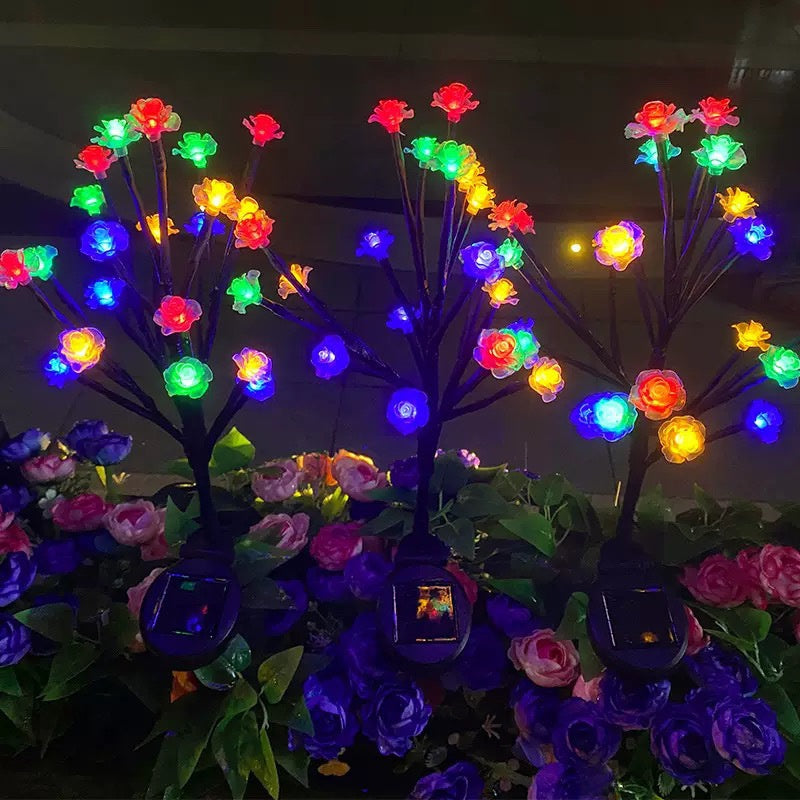 Solar Powered Decorative Garden Lamp with Flower Designs