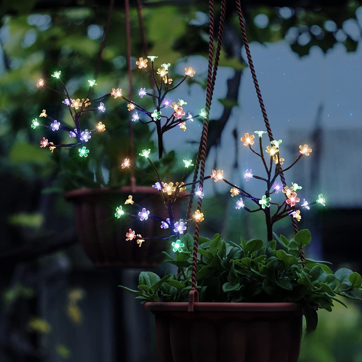 Solar Powered Decorative Garden Lamp with Flower Designs