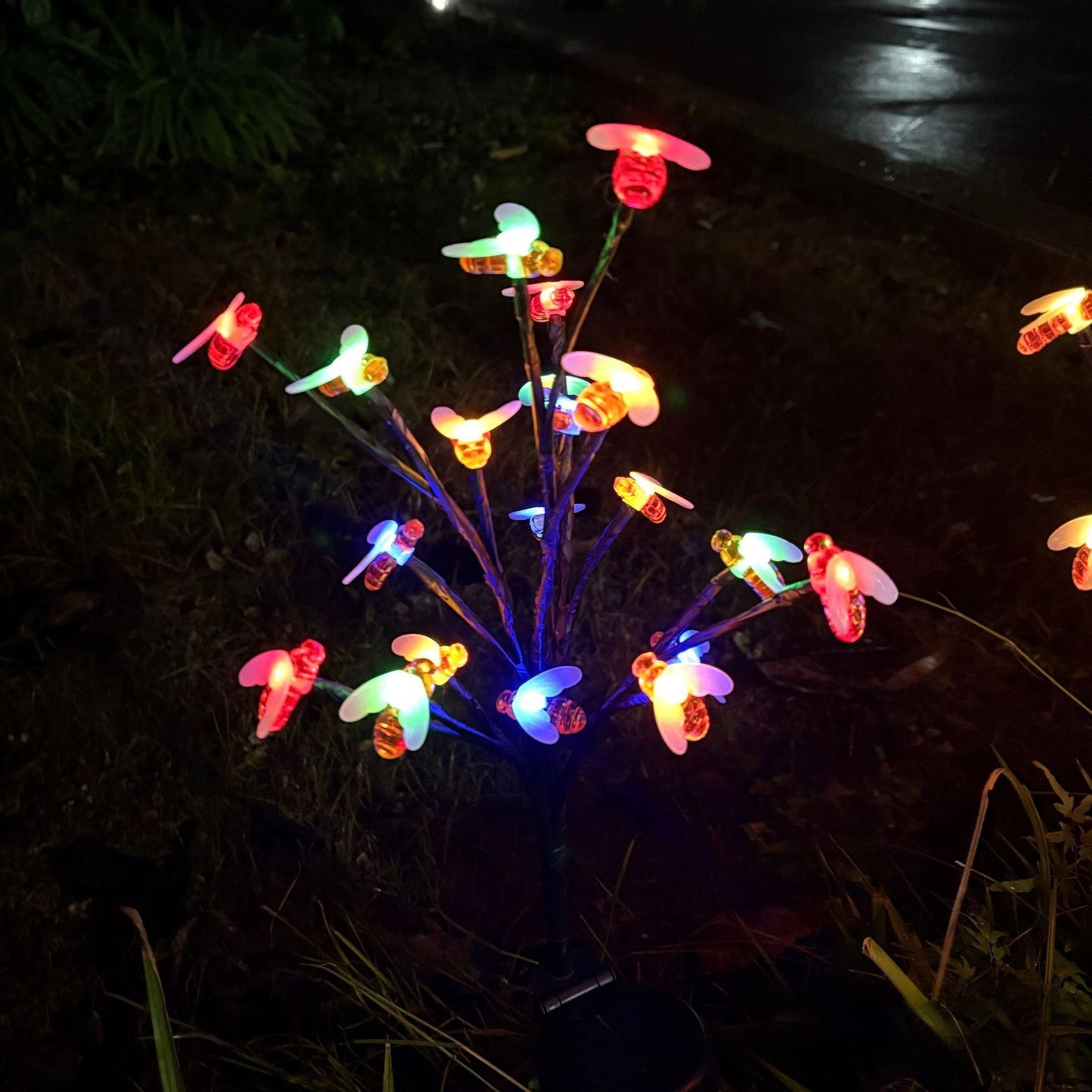 Solar Powered Decorative Garden Lamp with Flower Designs