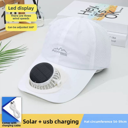 Solar Powered Digital Display Cooling Cap