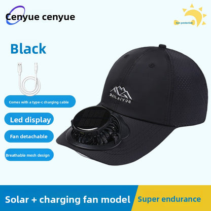 Solar Powered Digital Display Cooling Cap