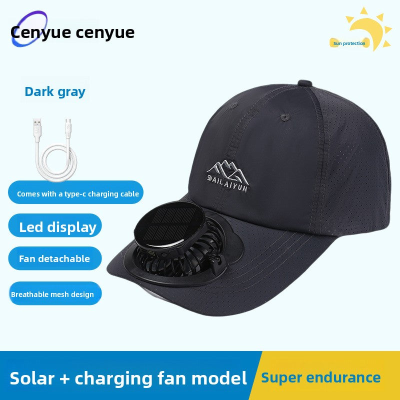 Solar Powered Digital Display Cooling Cap