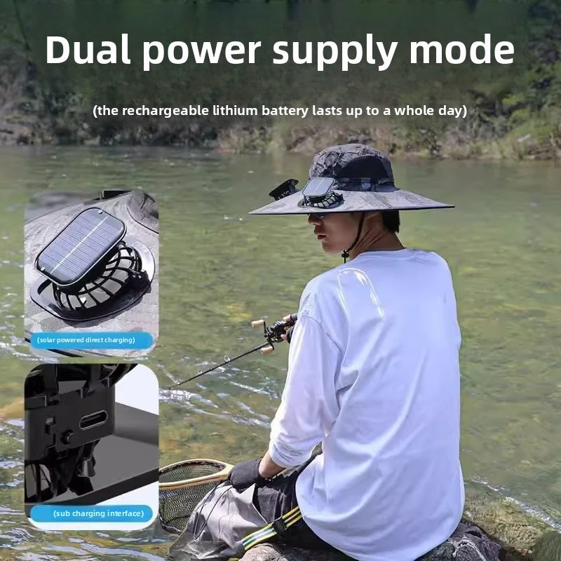 Solar Powered Dual Fan Sun Hat