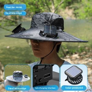 Solar Powered Dual Fan Sun Hat