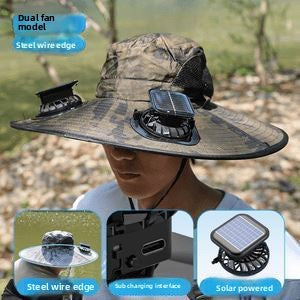 Solar Powered Dual Fan Sun Hat