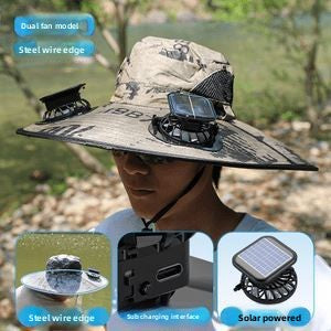 Solar Powered Dual Fan Sun Hat