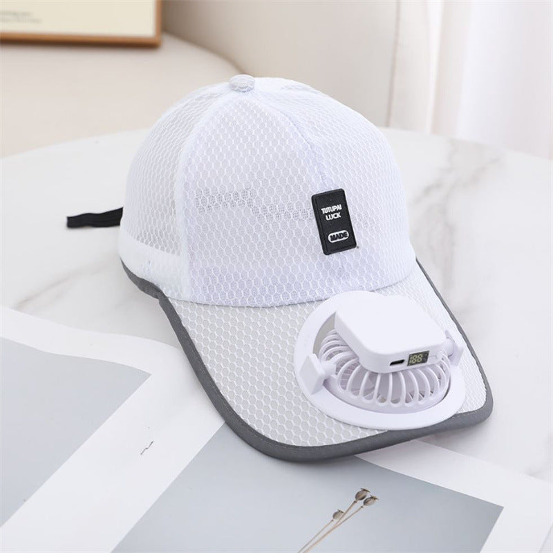 Solar-powered fan hat