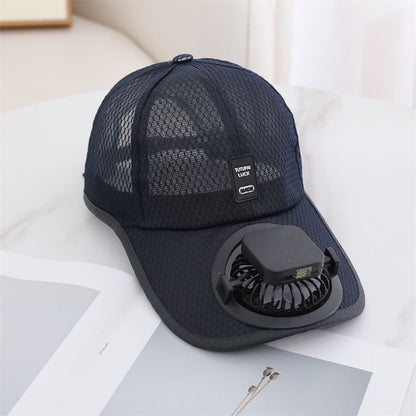 Solar-powered fan hat