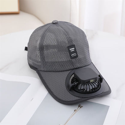 Solar-powered fan hat