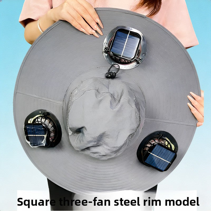 Solar-powered fan hat