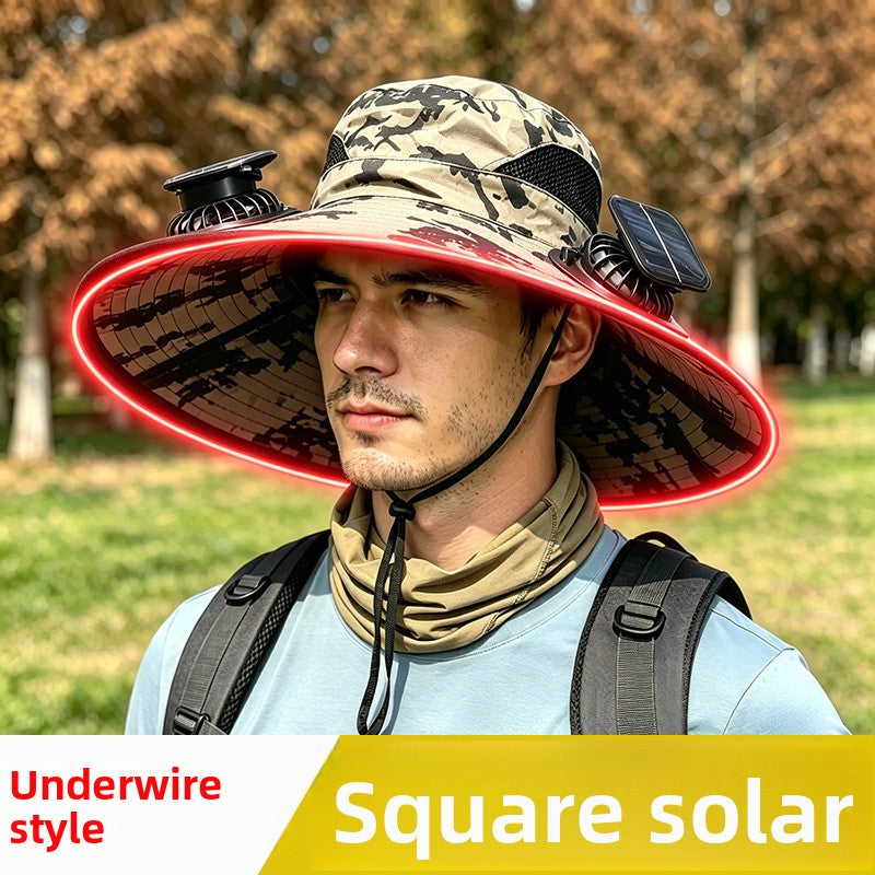 Solar-powered fan hat