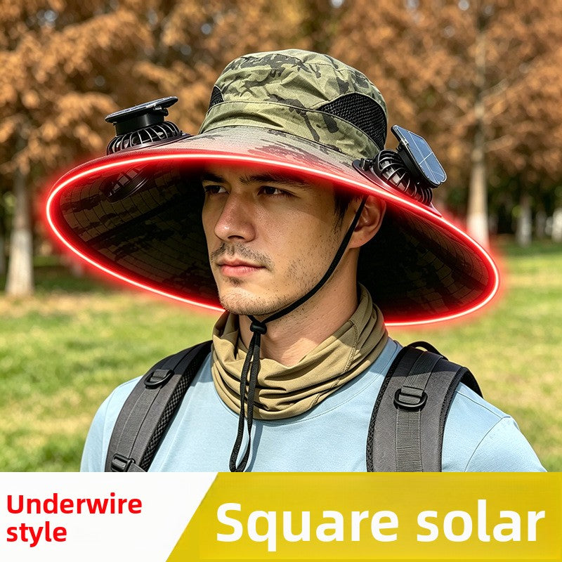 Solar-powered fan hat