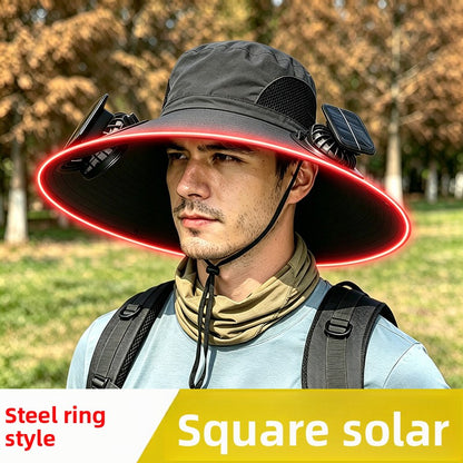 Solar-powered fan hat
