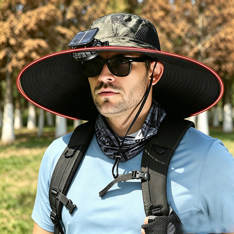 Solar-powered fan hat