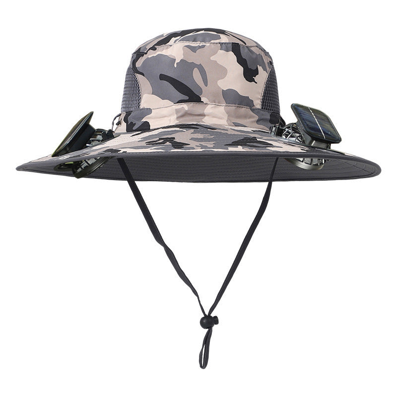 Solar-powered fan hat