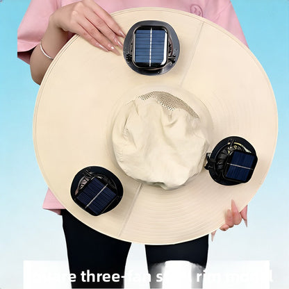 Solar-powered fan hat