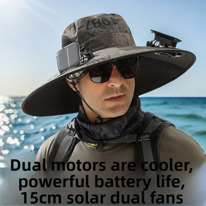 Solar-powered fan hat