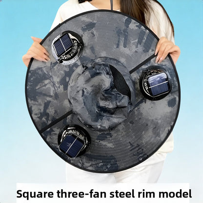 Solar-powered fan hat