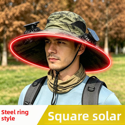 Solar-powered fan hat