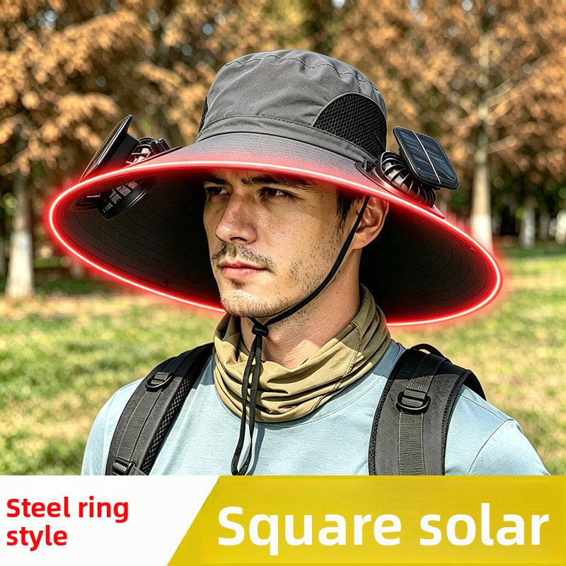 Solar-powered fan hat