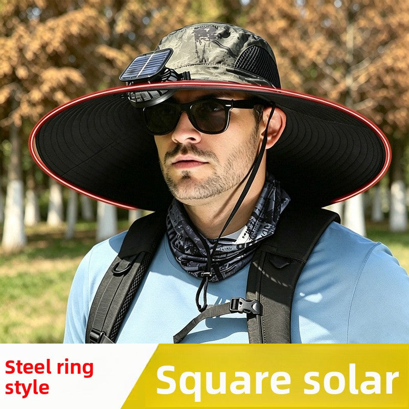 Solar-powered fan hat
